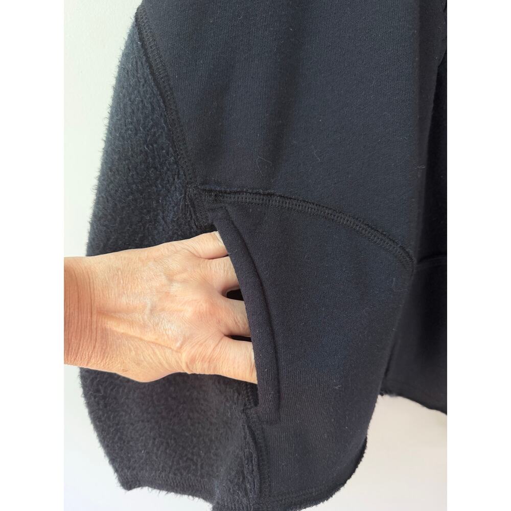 FP Beach Size S Fuzzy Cozy Pullover Oversize Boxy Sweatshirt Black - Picture 3 of 11